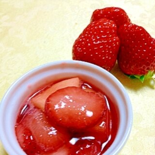 新鮮な苺は食べるいちごジャムに♪